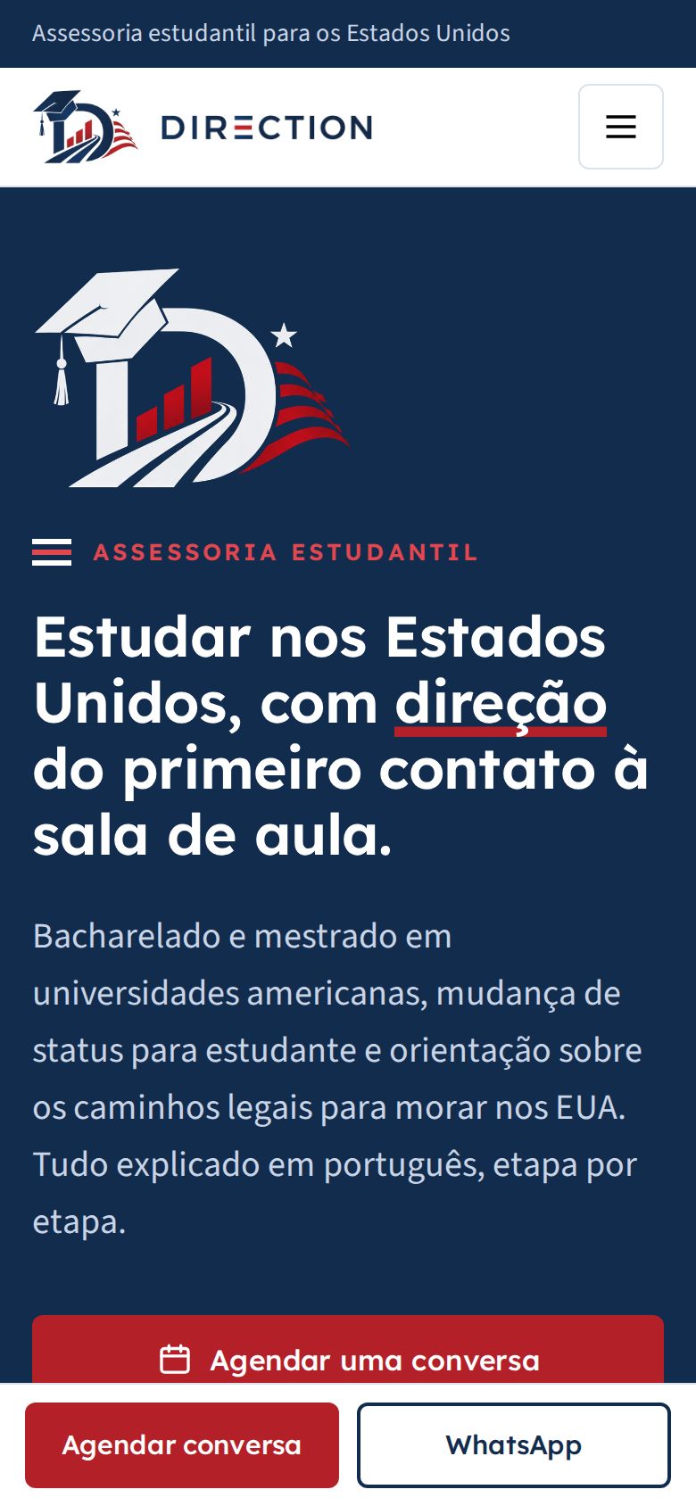 Página inicial no celular